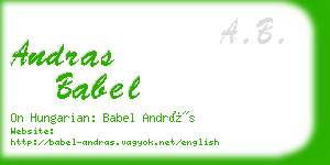 andras babel business card